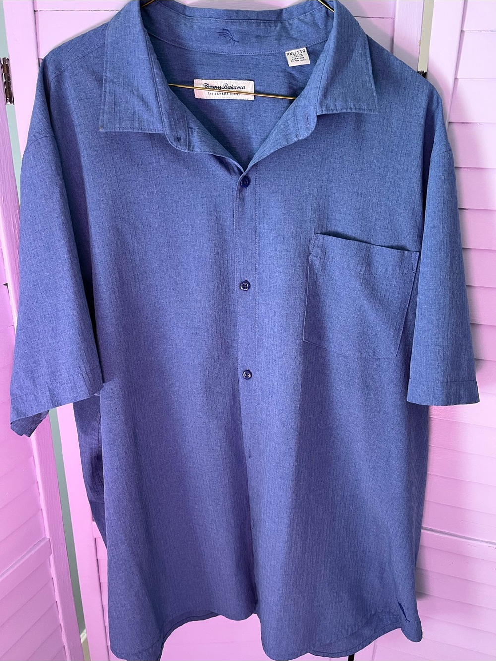 Tommy Bahama Men’s Blue Short-Sleeve Button-Down Camp Shirt